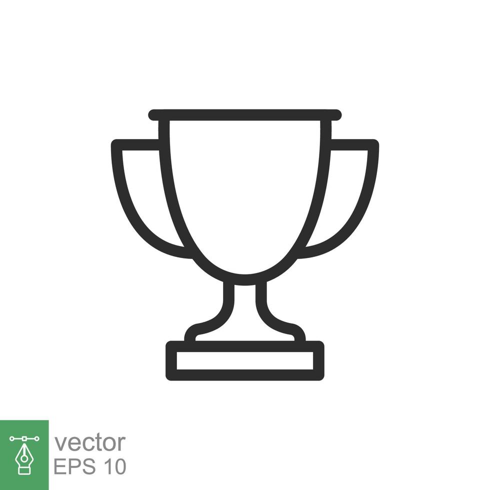 Trophy line icon. Simple outline style for app and web design element. Winner, award, cup, champ, contest, prize, won concept. Vector illustration isolated on white background. EPS 10.