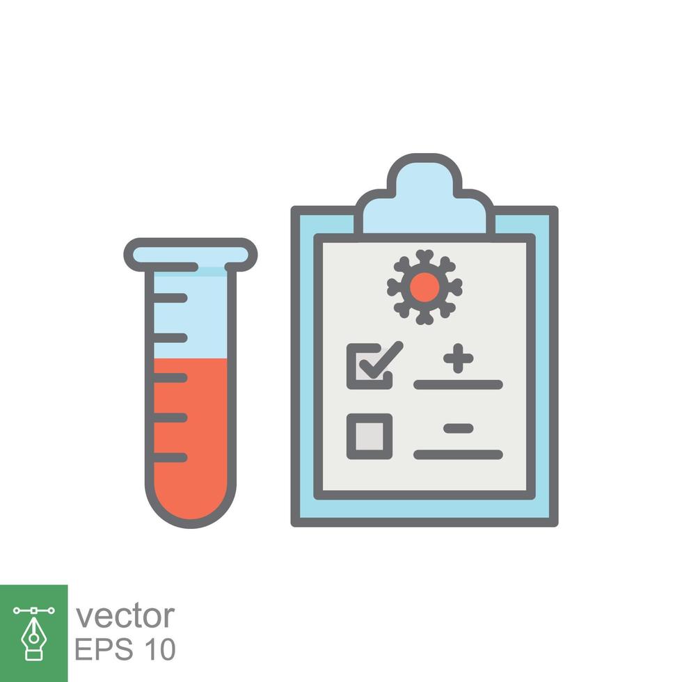 codicioso prueba icono. sencillo lleno contorno estilo. positivo corona virus resultado, negativo, rápido, plasma, investigación, médico concepto. vector ilustración aislado en blanco antecedentes. eps 10