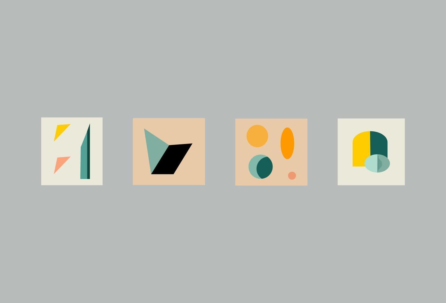 Set of minimalist geometric brutal shapes.Colorful basic memphis  abstract forms.Bauhaus elements. Art vector set en trendy modern colors.