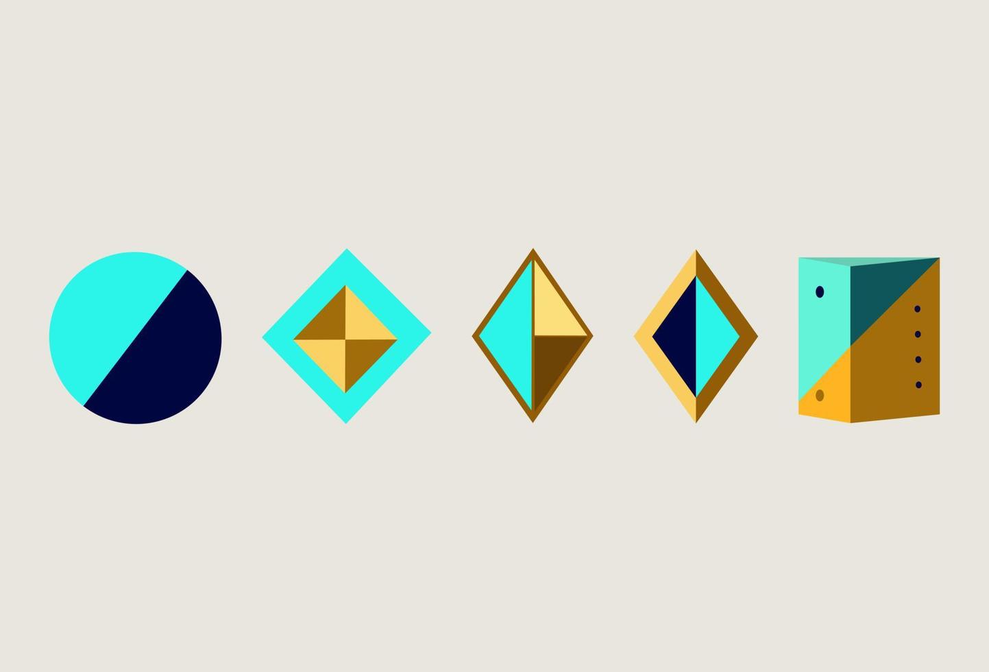 Set of minimalist geometric brutal shapes.Colorful basic memphis  abstract forms.Bauhaus elements. Art vector set en trendy modern colors.