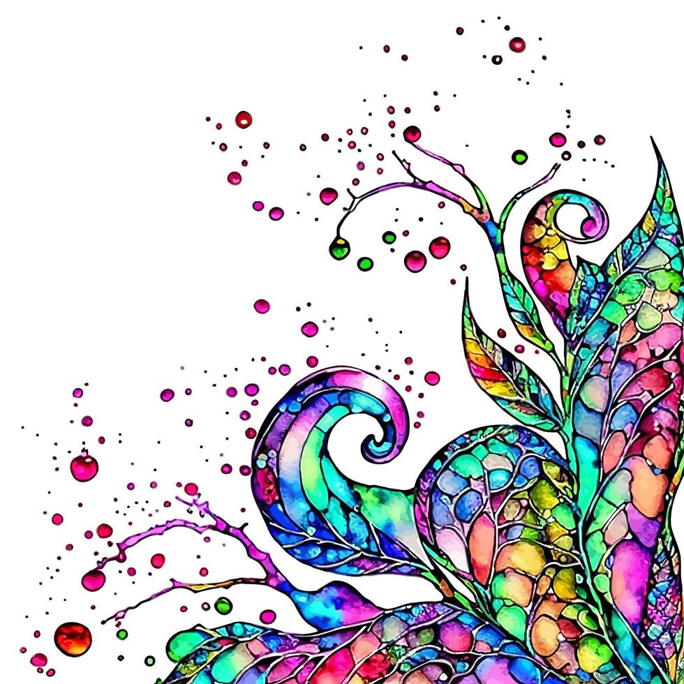 Artistic Rainbow Alcohol Ink Border vector