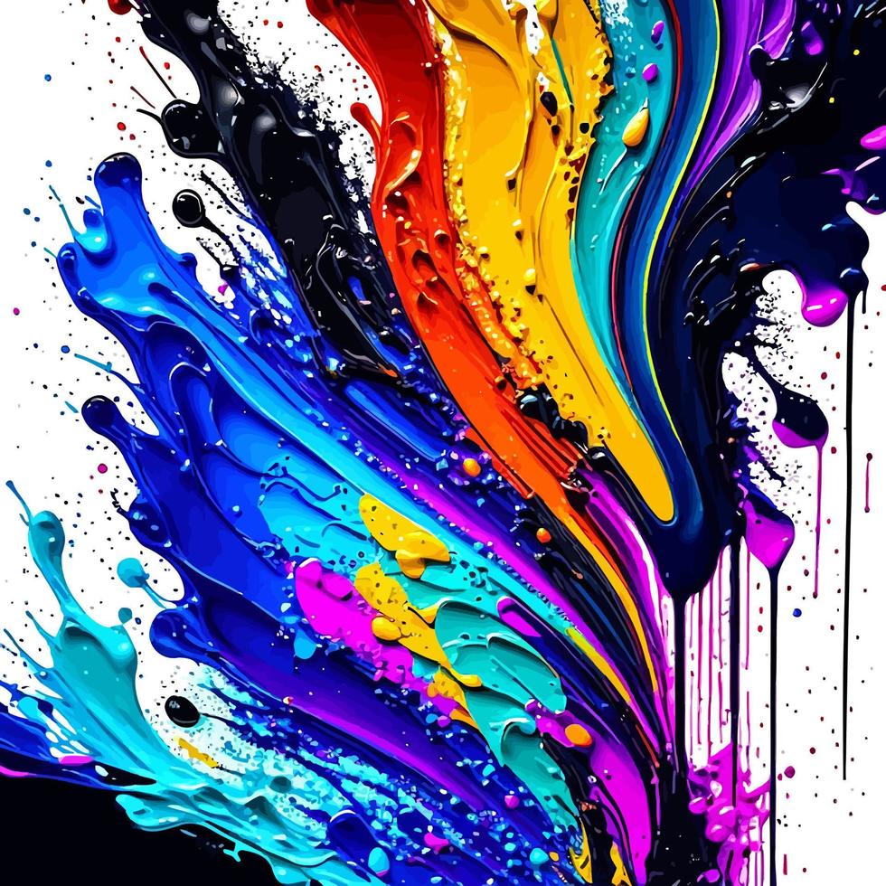 Abstract Thick Paint Dripping Splatter Texture vector