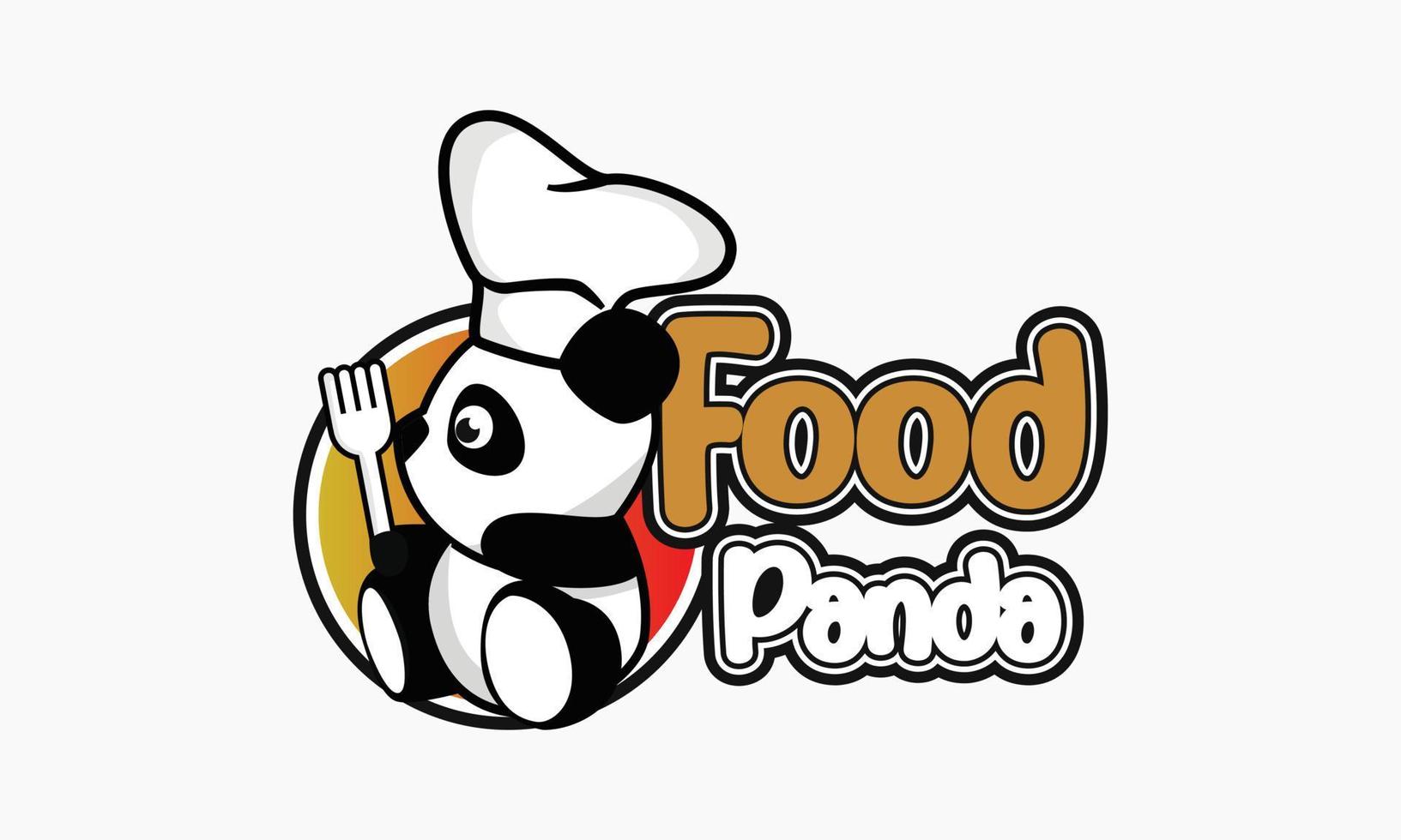 panda logo comida vector