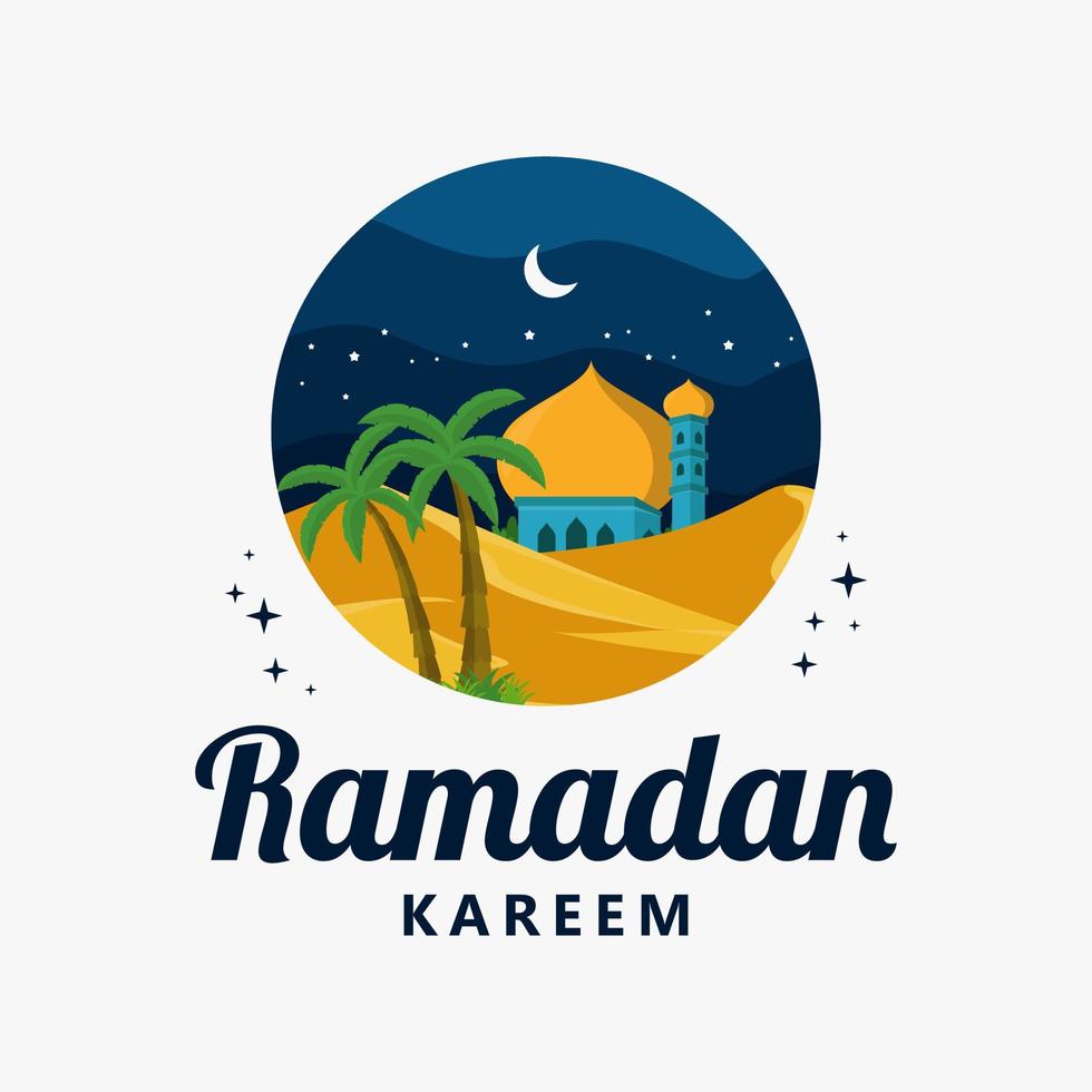 Ramadán kareem logo vector diseño