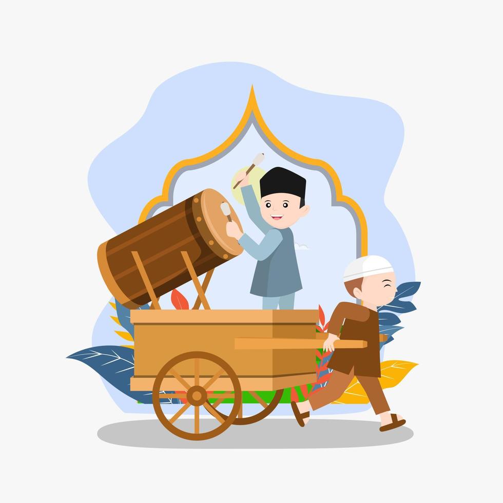 eid al fitr muslim character vector