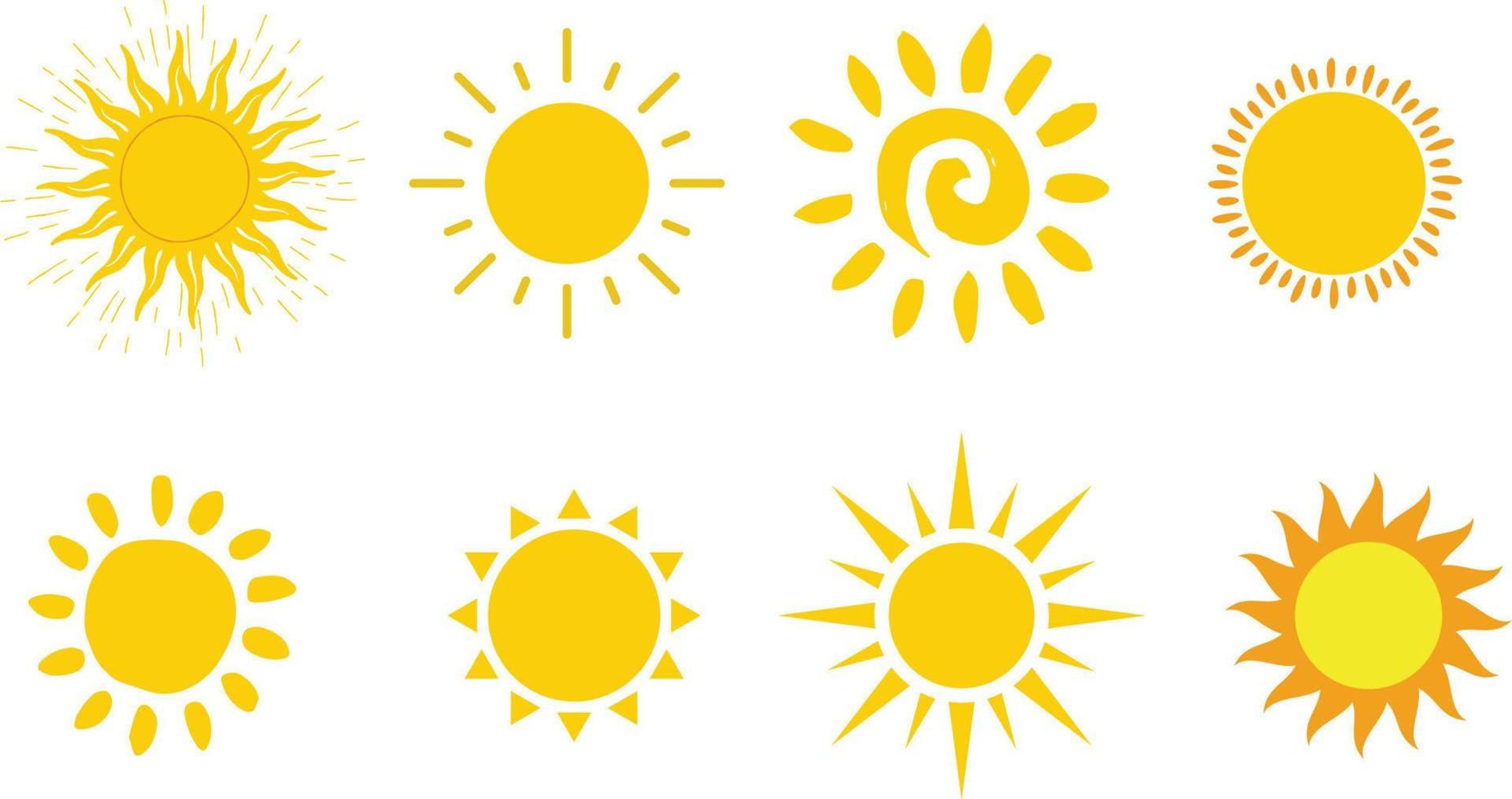 set of sun vector