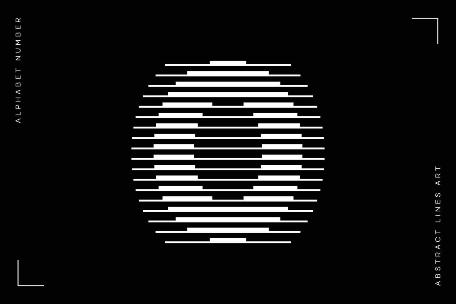 Number zero logo lines abstract modern art vector