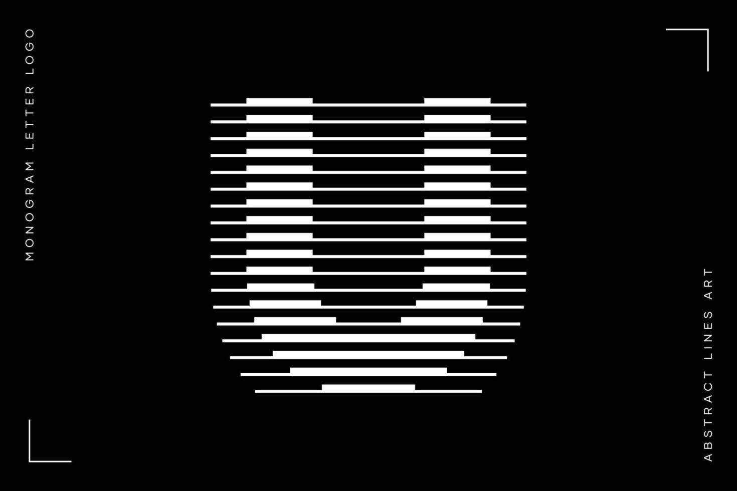 Monogram logo letter u lines abstract modern art vector
