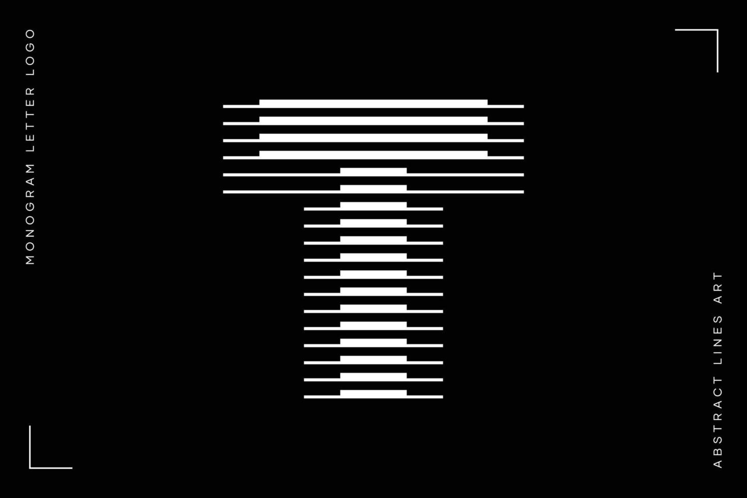 Monogram logo letter t lines abstract modern art vector