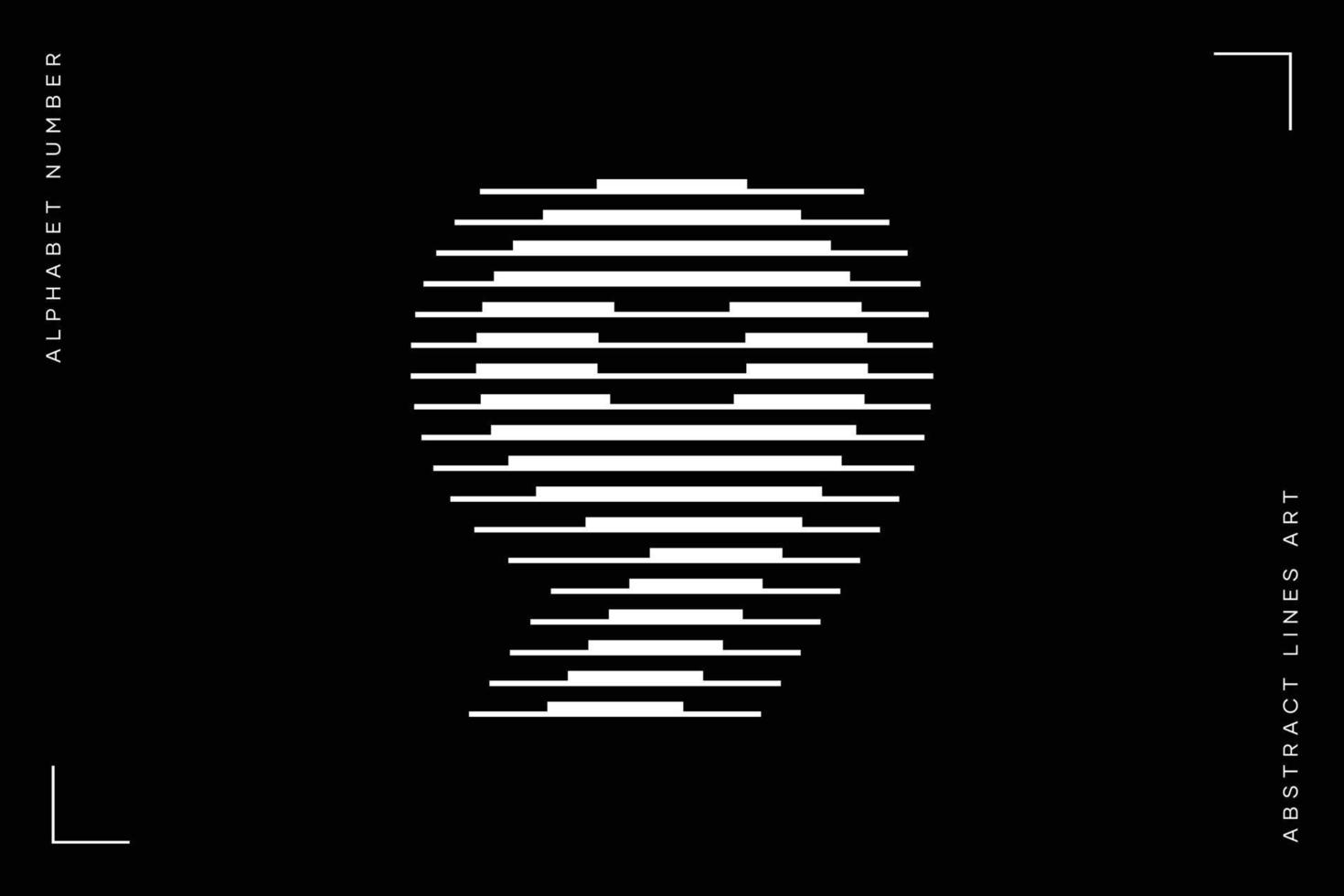 Number nine logo lines abstract modern art vector
