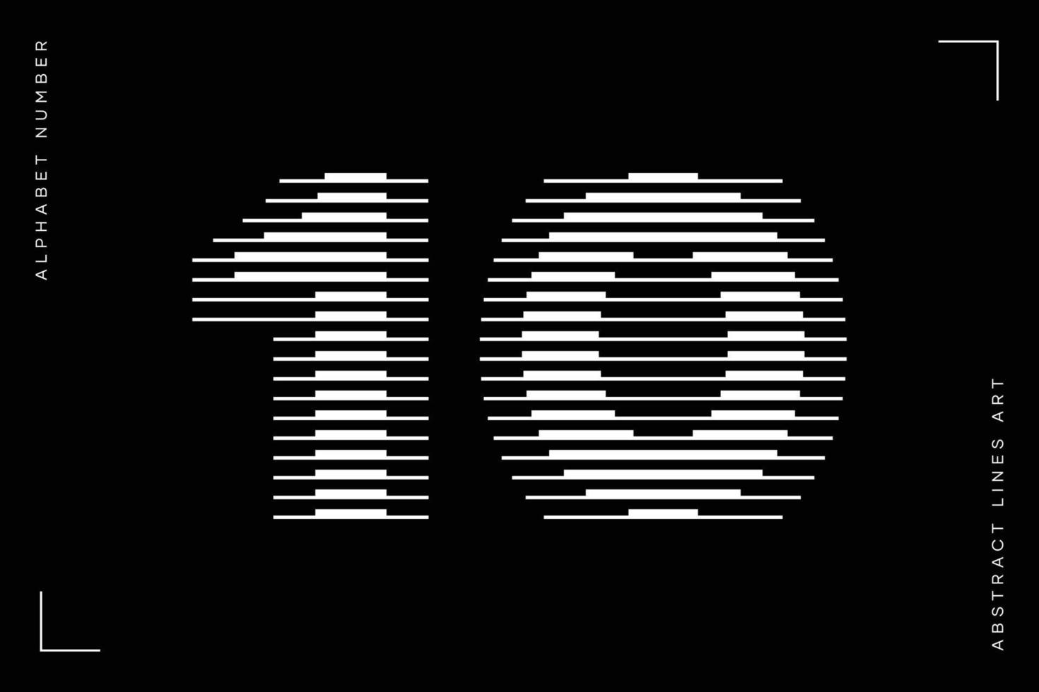 Number ten logo lines abstract modern art vector