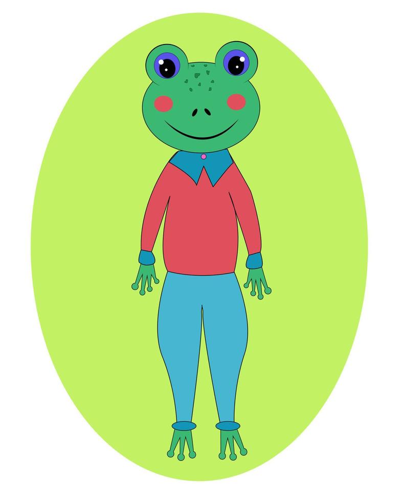 Cute funny frog in the suit vector