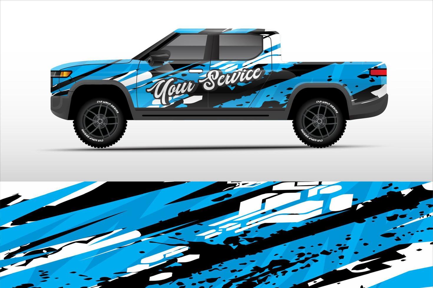 Truck sticker wrap design, graphic abstract grunge line design for adventure and racing. vector