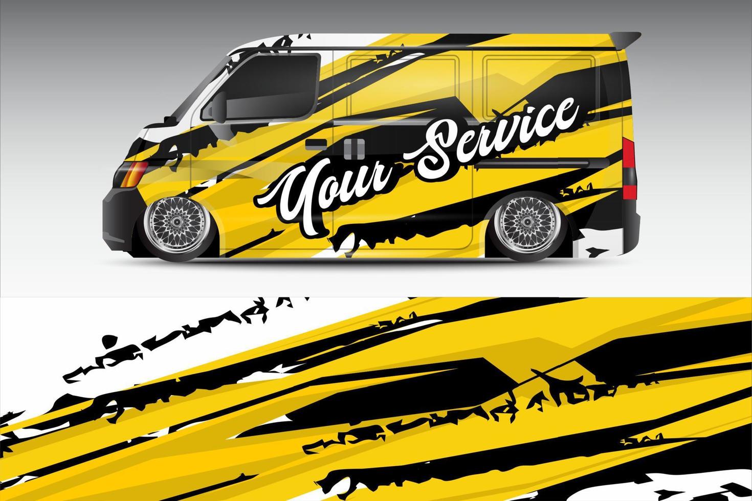 racing car wrap design for vehicle vinyl stickers and grunge motif sticker livery vector