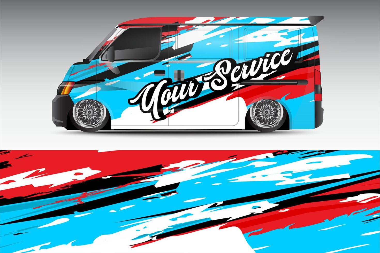 racing car wrap design for vehicle vinyl stickers and grunge motif sticker livery vector