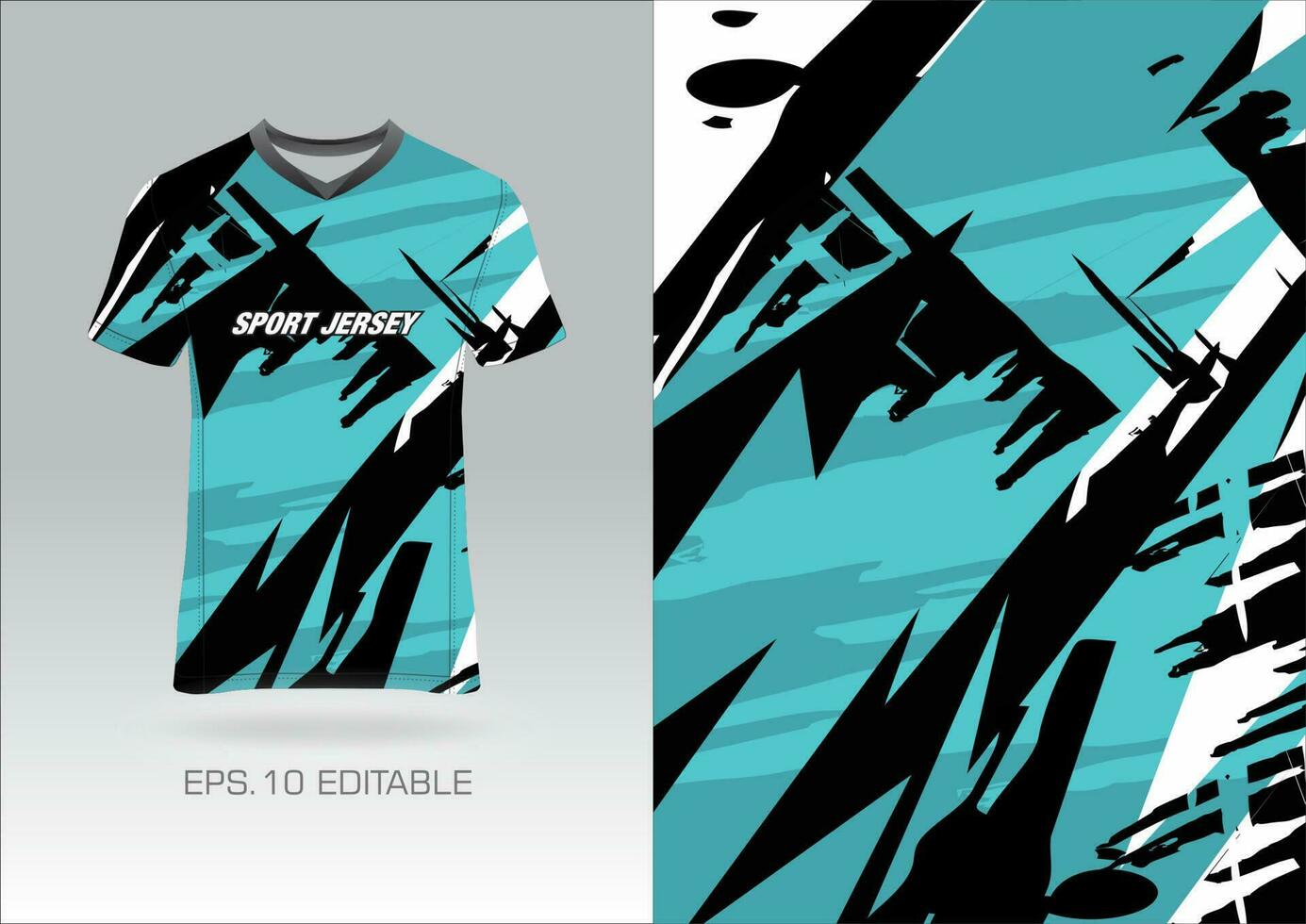 Deportes jersey diseño grunge para equipo uniformes fútbol jersey carreras jersey vector