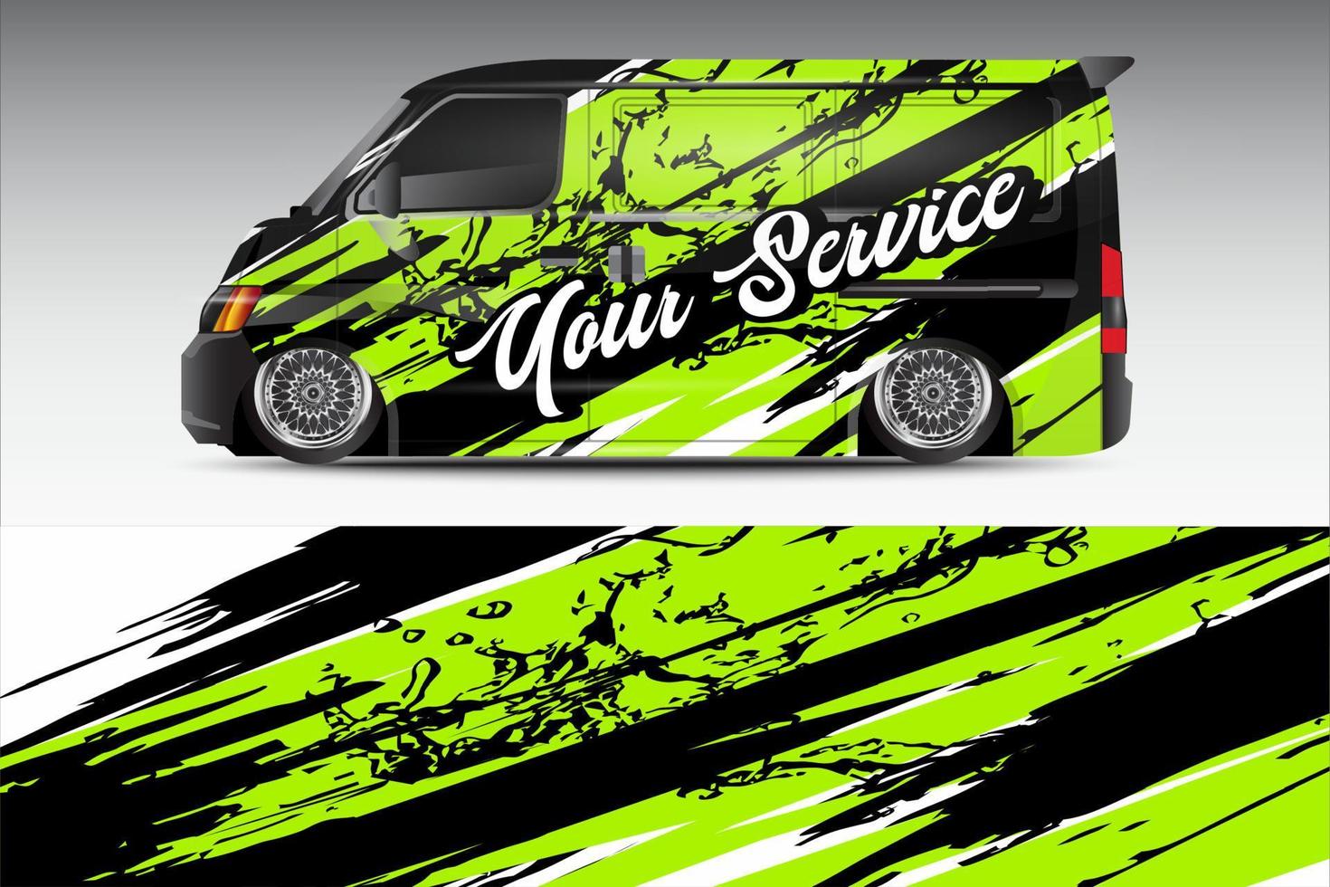 racing car wrap design for vehicle vinyl stickers and grunge motif sticker livery vector