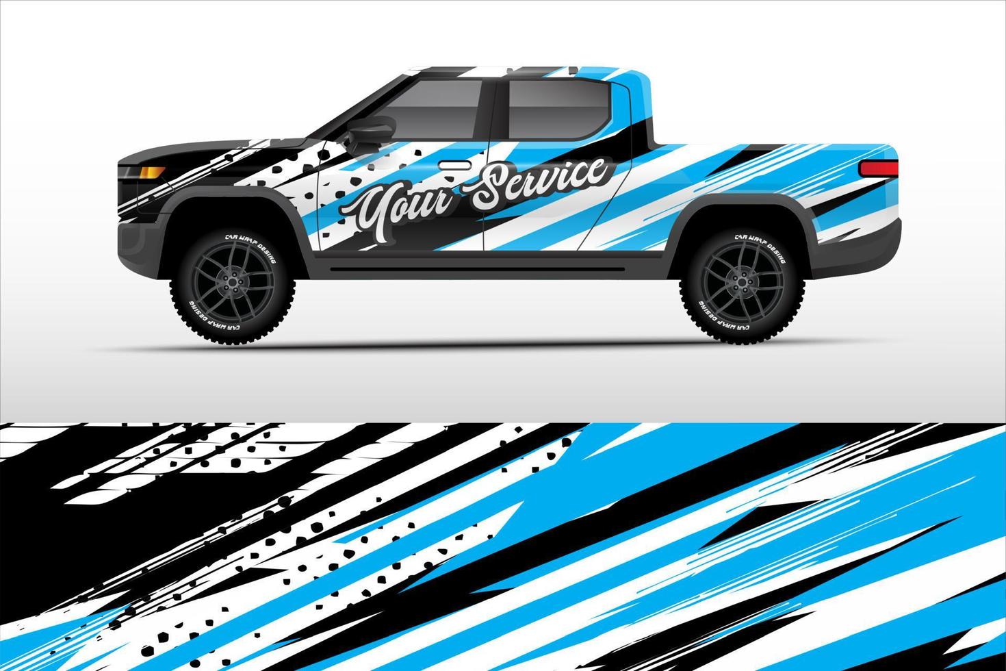 Truck sticker wrap design, graphic abstract grunge line design for adventure and racing. vector