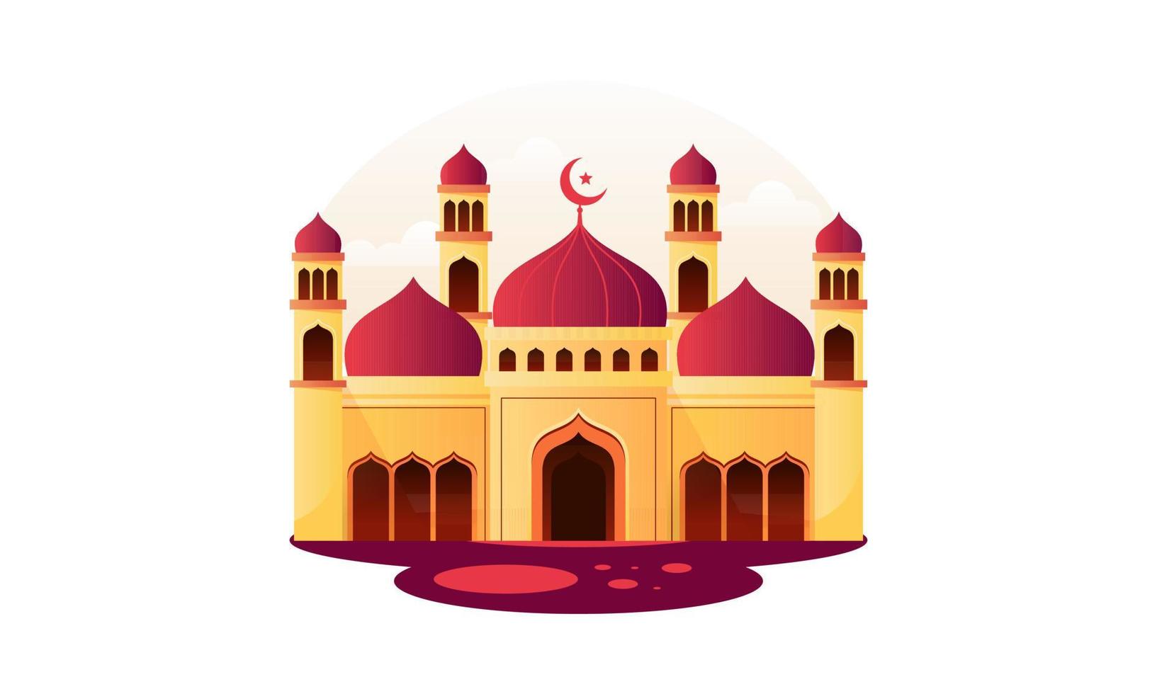 Beautiful Ramadan Kareem Mosque Vector Illustration 20438446 Vector Art