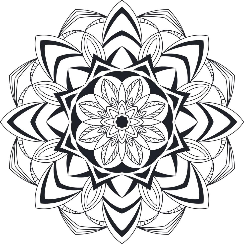 Mandala art geometric pattern for coloring vector