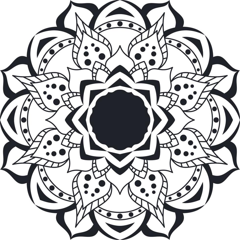 Mandala art geometric pattern for coloring vector