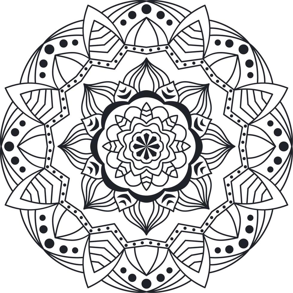 Mandala art geometric pattern for coloring vector