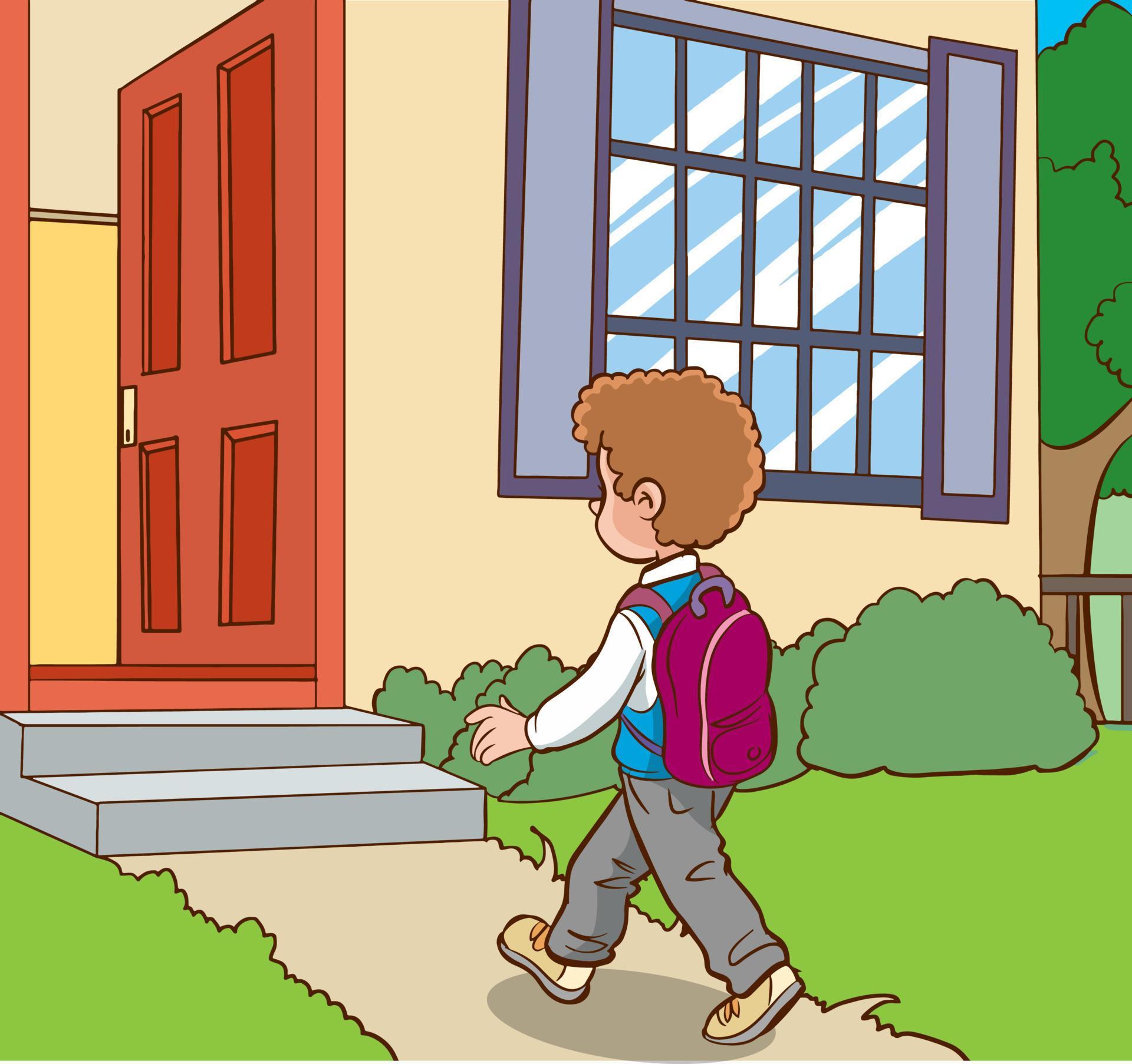 Children Returning Home From School 20438476 Vector Art At Vecteezy