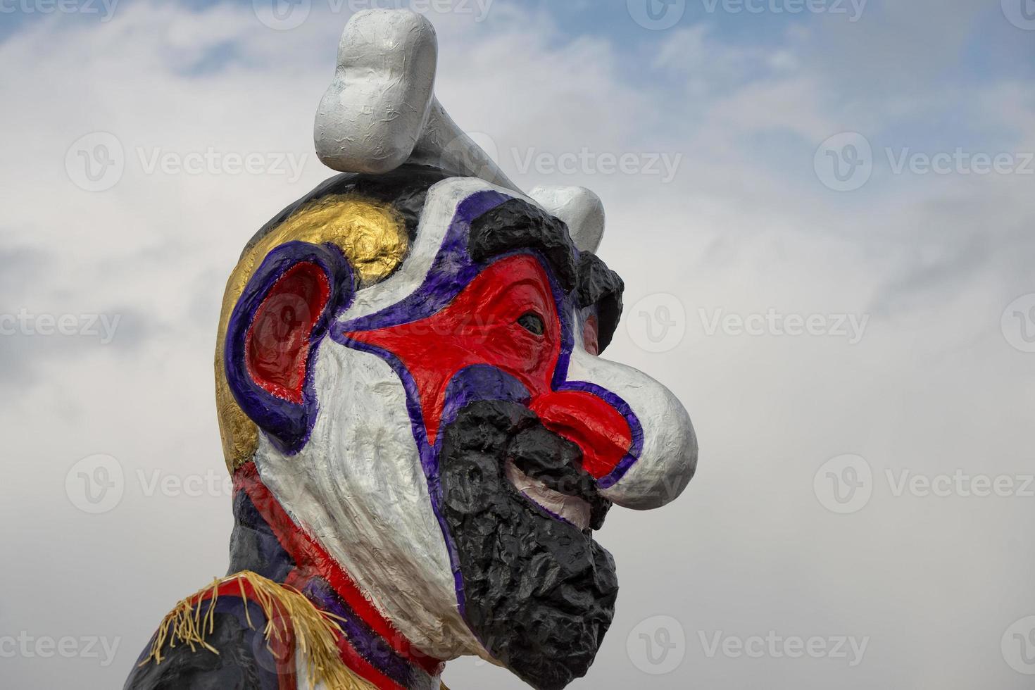 carnival parade wagon detail african tribal mask photo