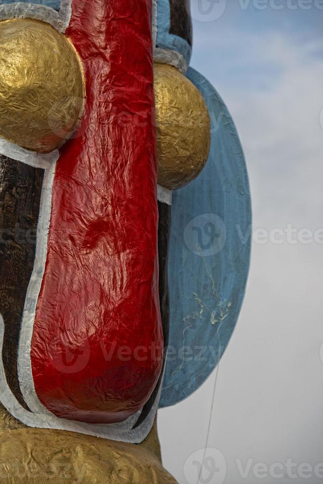 carnival parade wagon detail african tribal mask photo