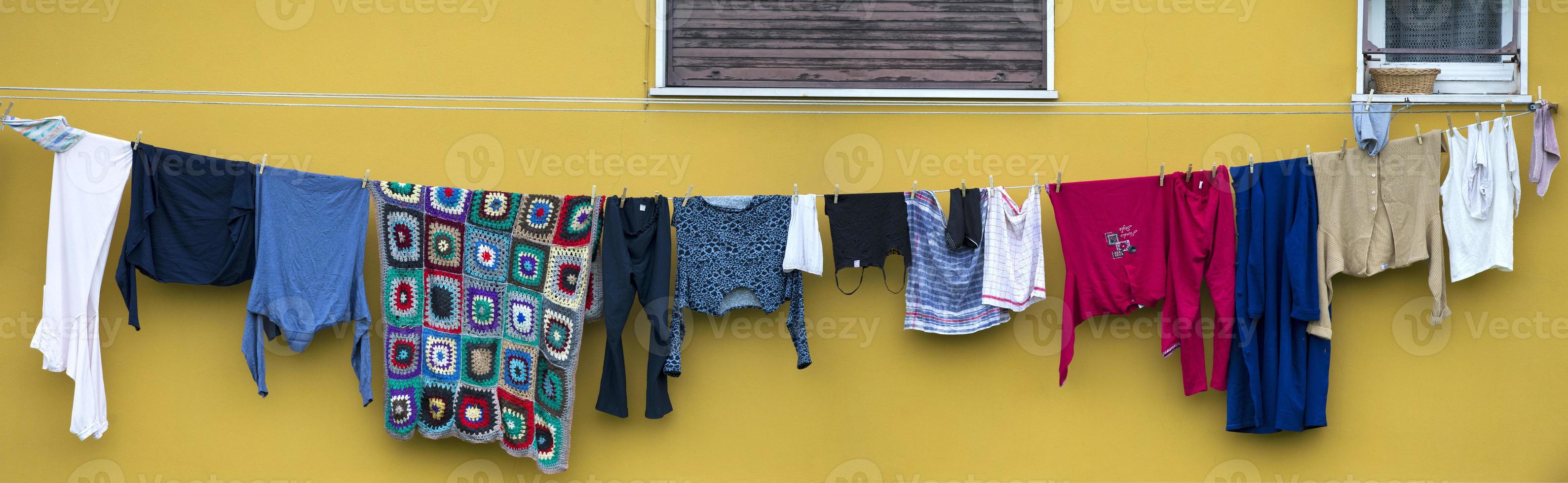 clothes hanging outside. photo
