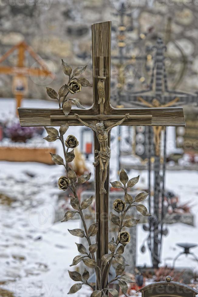 mountain cemetery iron cross photo