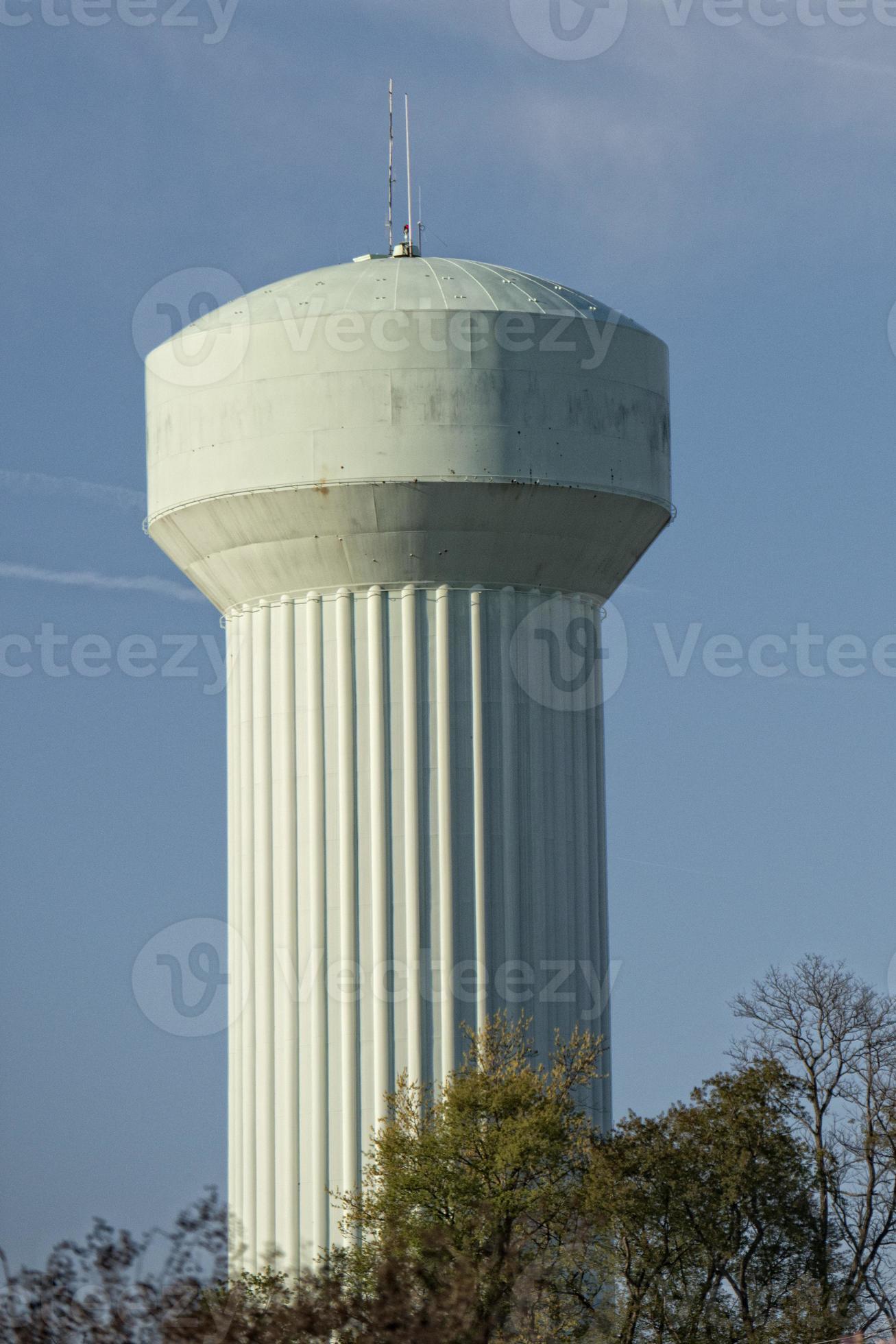 A water tower in the deep blue sky 20439181 Stock Photo at Vecteezy