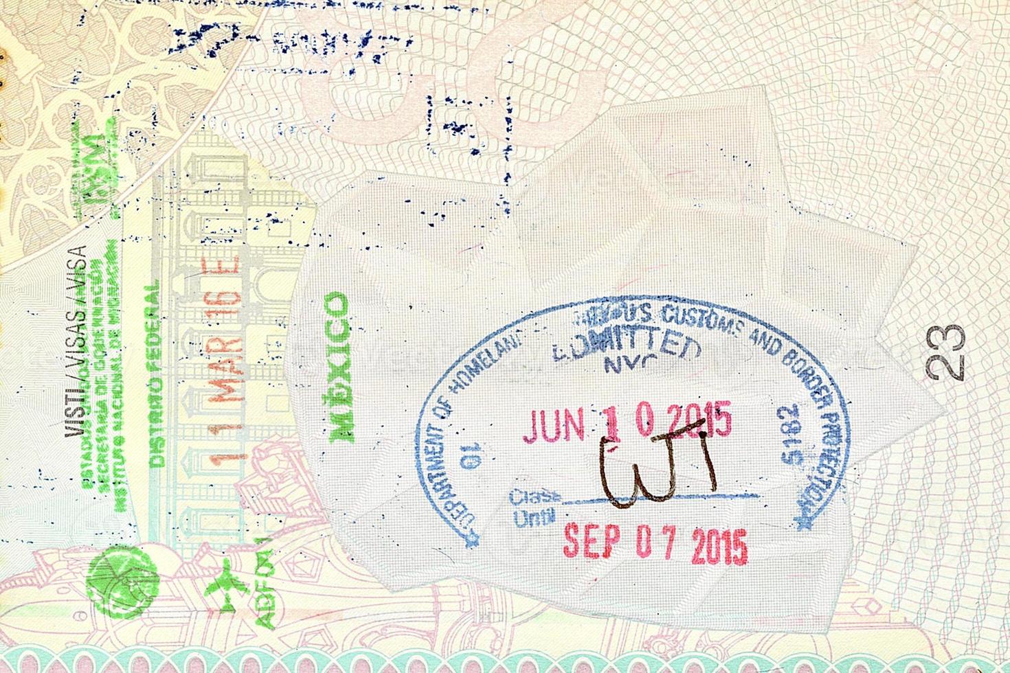 Mexican and usa immigration visa on Passport photo