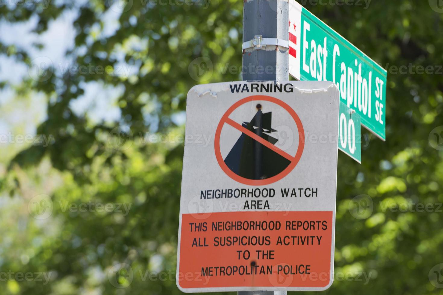 Neighborhood watch area sign in Washington East Capitol photo