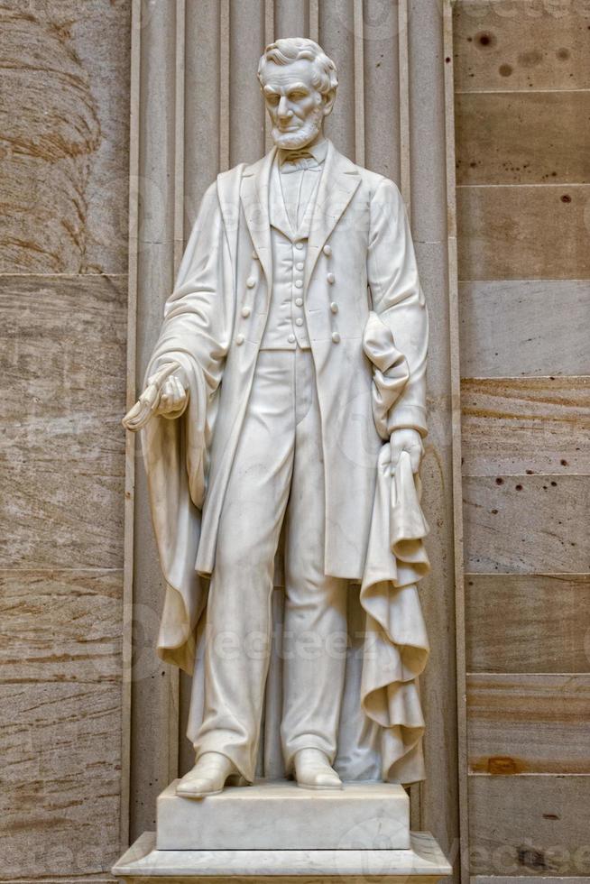 Lincoln statue inside Washington capitol dome internal view photo