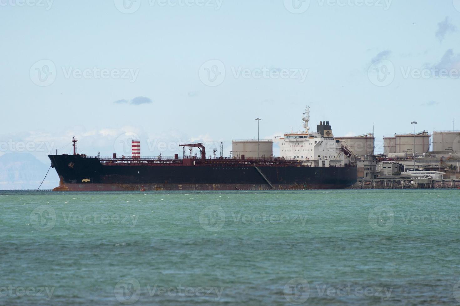 Tanker ship in the harbor sea photo
