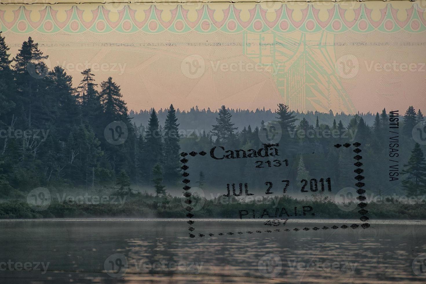 Passport over Canada scenic destination photo