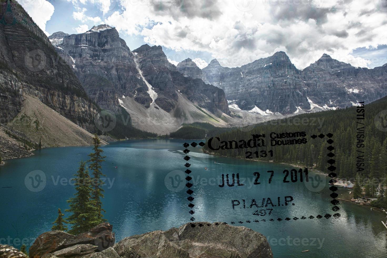 Passport over Canada scenic destination photo
