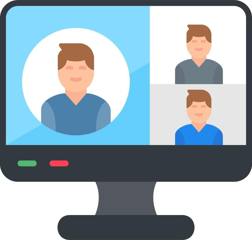 icono de vector de videoconferencia