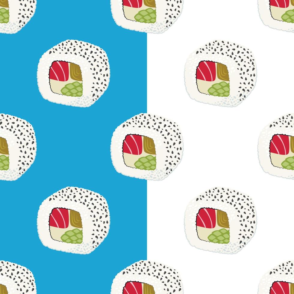 Sushi seamless pattern, Asian Food, Japanese sushi background, Sushi Roll Pattern, Japanesse restaurant background vector