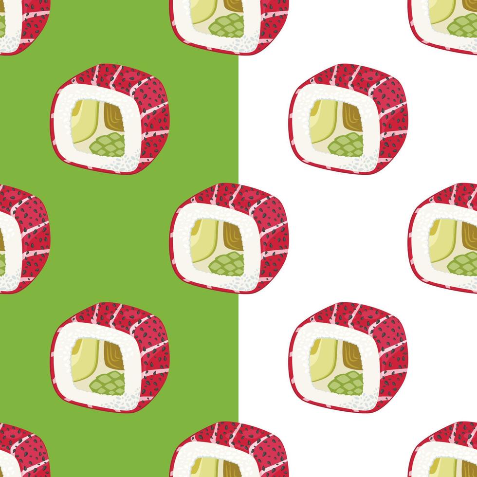 Sushi seamless pattern, Asian Food, Japanese sushi background, Sushi Roll Pattern, Japanesse restaurant background vector