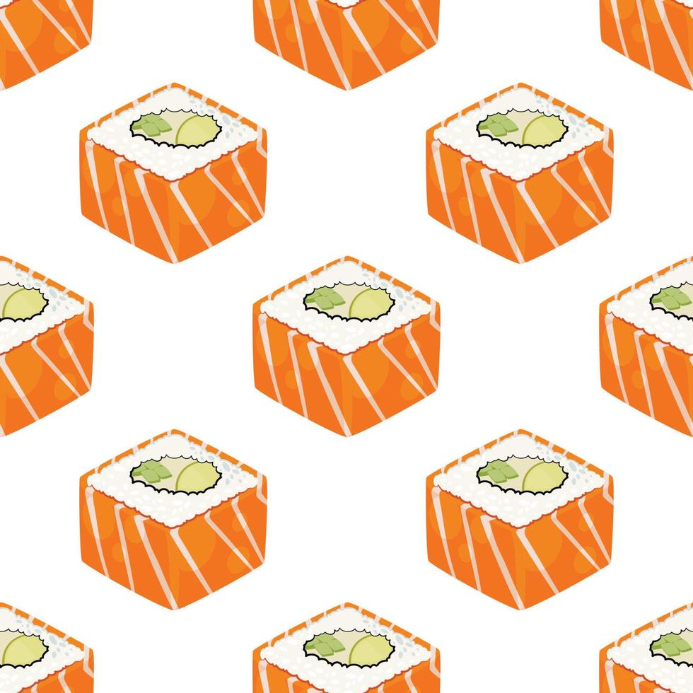 Sushi seamless pattern, Asian Food, Japanese sushi background, Sushi Roll Pattern, Japanesse restaurant background vector