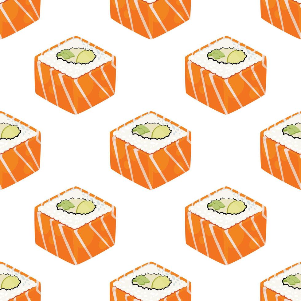 Sushi seamless pattern, Asian Food, Japanese sushi background, Sushi Roll Pattern, Japanesse restaurant background vector