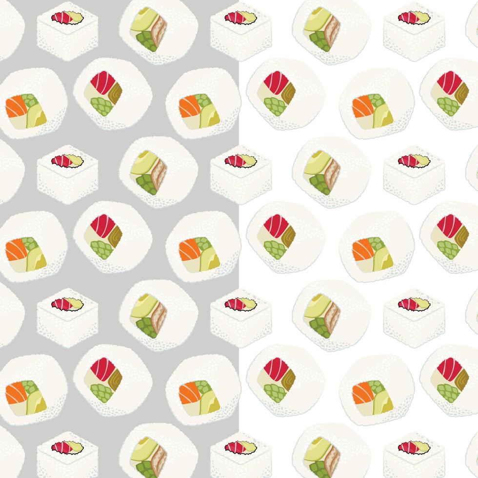Sushi seamless pattern, Asian Food, Japanese sushi background, Sushi Roll Pattern, Japanesse restaurant background vector