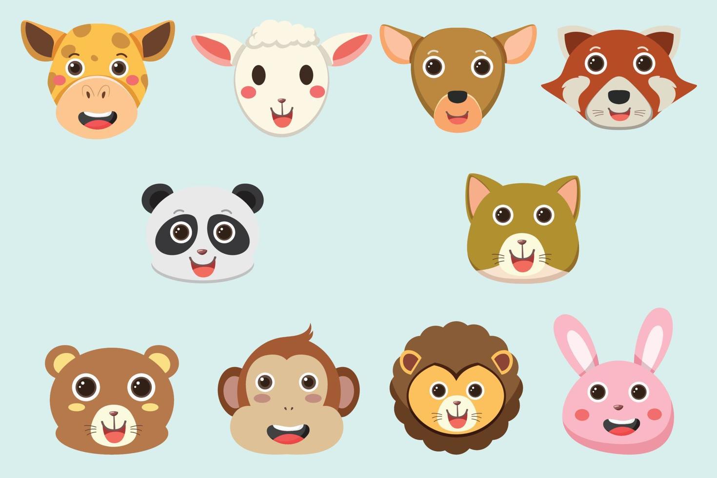 Cute Animal Emoticon vector