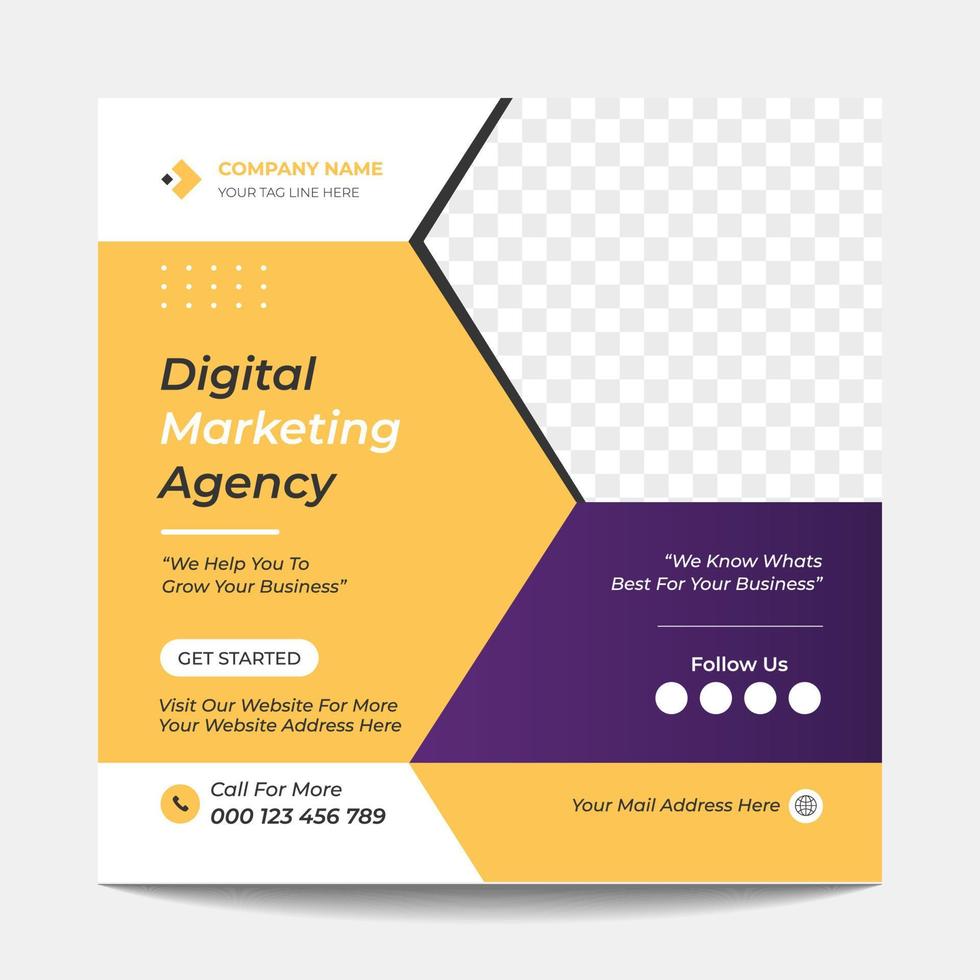 moderno digital márketing agencia social medios de comunicación enviar modelo diseño. vector