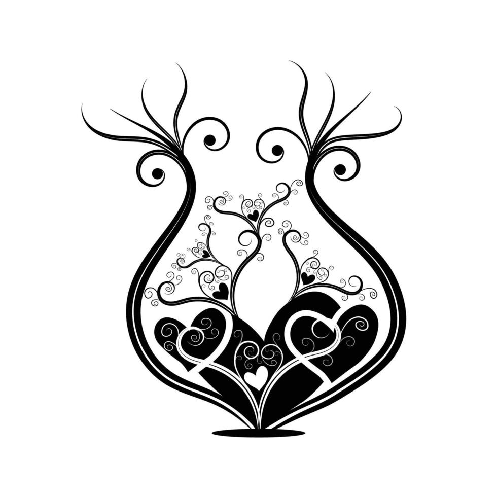 creativo amor floral diseño vector