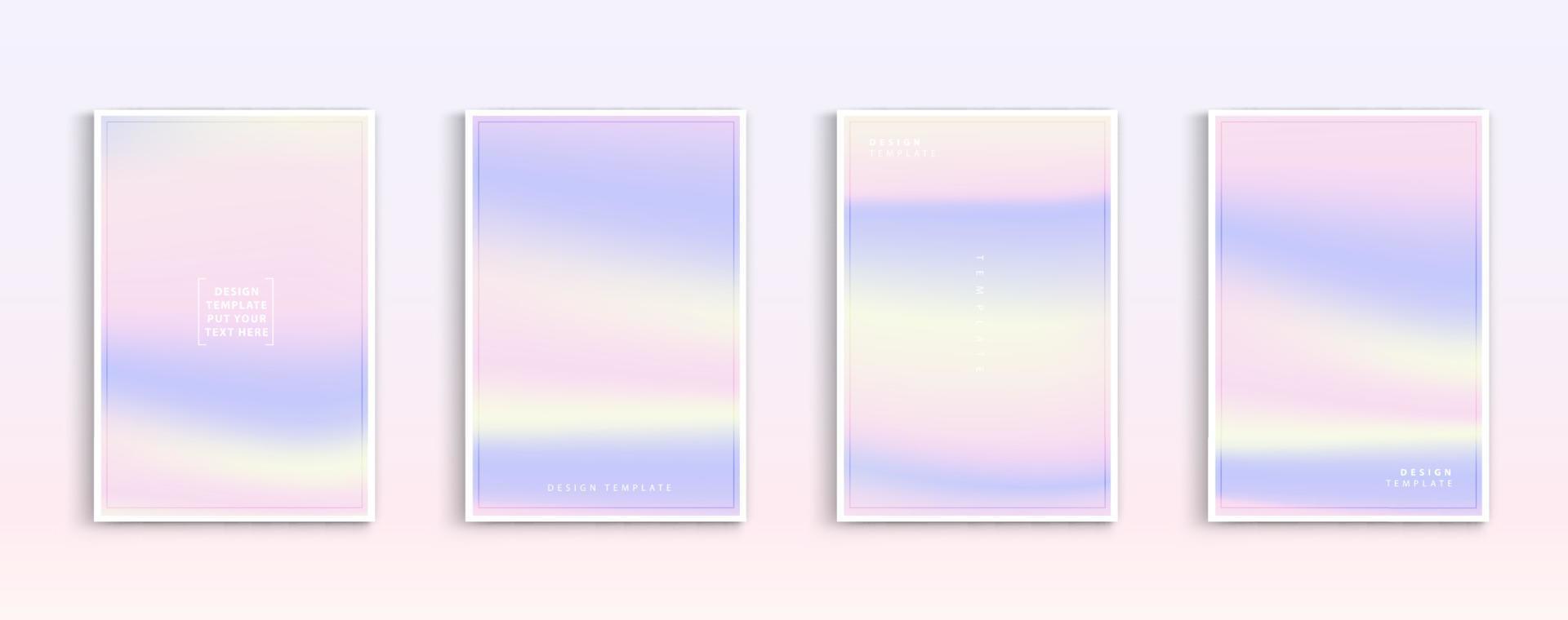 Pastel gradient backgrounds vector set. Soft tender pink, purple, yellow and orange colours abstract background for app, web design, webpages, banners, greeting cards. Vector design.