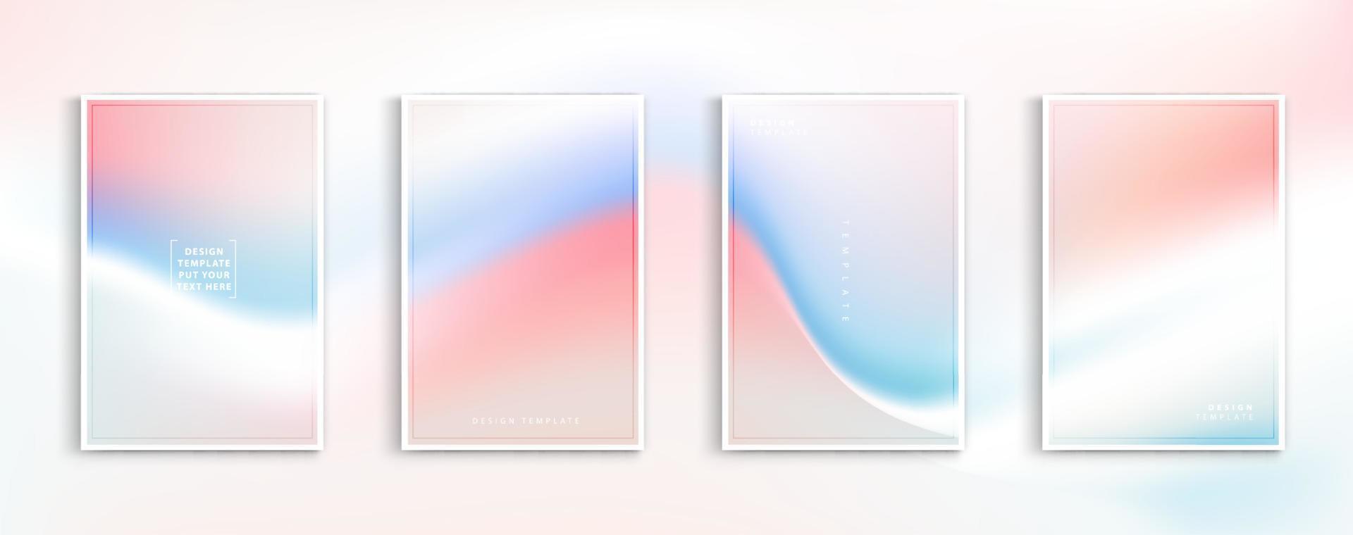 Pastel gradient backgrounds vector set. Soft tender pink, blue, purple and orange colours abstract background for app, web design, webpages, banners, greeting cards. Vector design.
