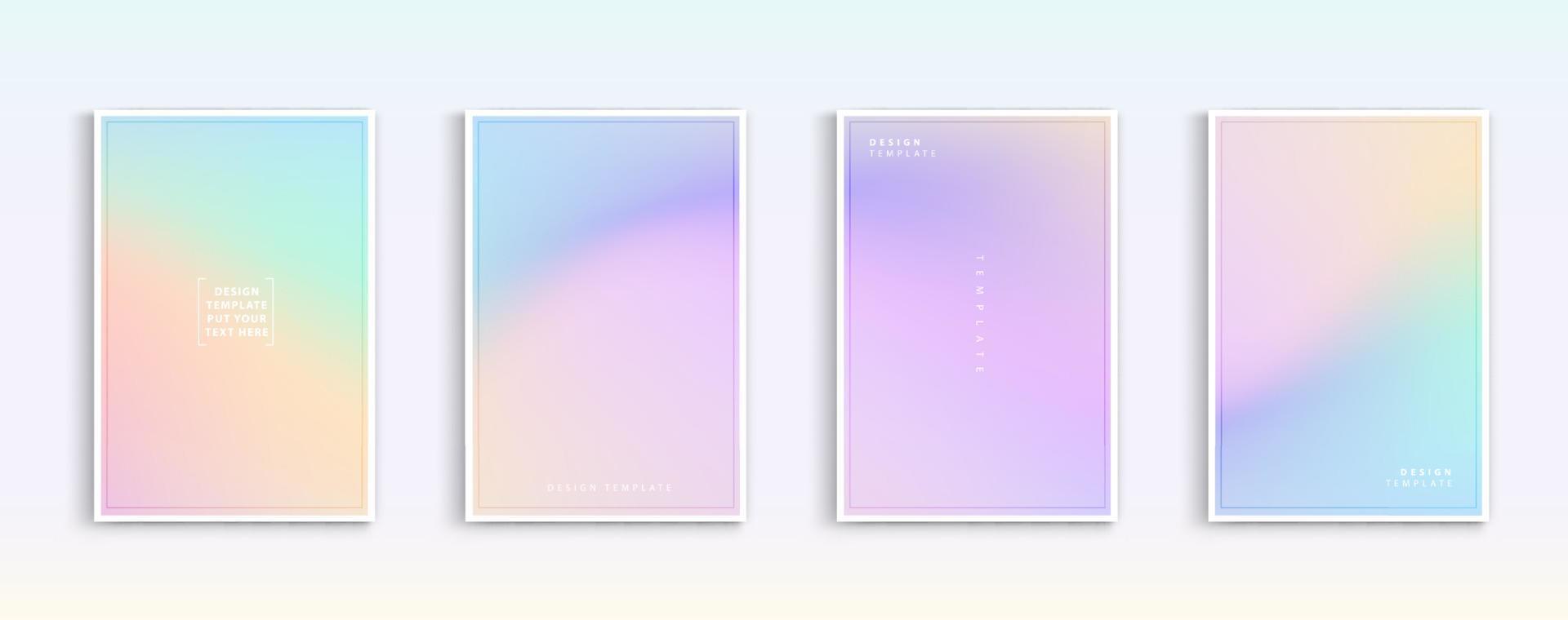 Pastel gradient backgrounds vector set. Soft tender pink, purple, yellow and orange colours abstract background for app, web design, webpages, banners, greeting cards. Vector design.